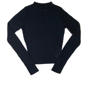 Hollister Ribbed Sweater Navy Longsleeve Shirt